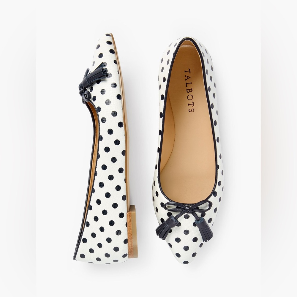 NWOB TALBOTS poppy bow flats